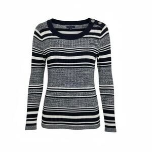 Tommy Hilfiger Striped Ribbed Sweater -Large